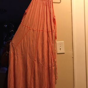 A orange and white dress